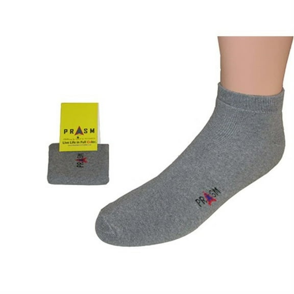 PRASM (Premium Egyptian Cotton) MENS Low-Cut Ankle Socks - 3 PACK-Dark Grey