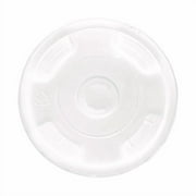 Eco-Products BlueStripe Recycled Content Cold Cup Flat Lids, Fits 9 oz to 24 oz Cold Cups, Plastic, Clear, 100/Pack, 10 Packs/Carton