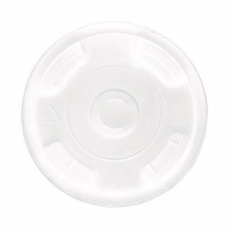 Eco-Products BlueStripe Recycled Content Cold Cup Flat Lids, Fits 9 oz to 24 oz Cold Cups, Plastic, Clear, 100/Pack, 10 Packs/Carton
