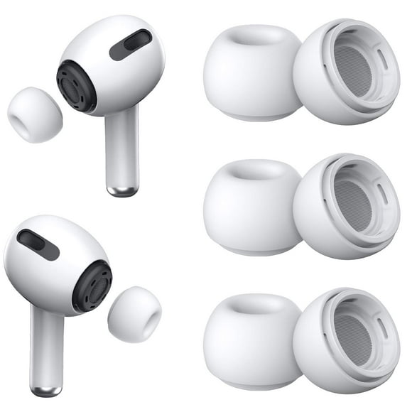 [3 Pairs] Replacement Ear Tips for Airpods Pro with Noise Reduction Hole, Silicone Ear Tips for Airpods Pro with Portable Storage Box and Fit in The Charging Case (Small, White)