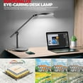 thumbnail image 3 of Honeywell Desk Lamp, Sunturalux™ Eye-Caring Led Desk Light, 800LM Dimmable Table Lamp with Timer, Touch Control Tall Desk Reading Light for Circle Webcam, Study, Bedroom, HWT-H6G Grey, 3 of 7