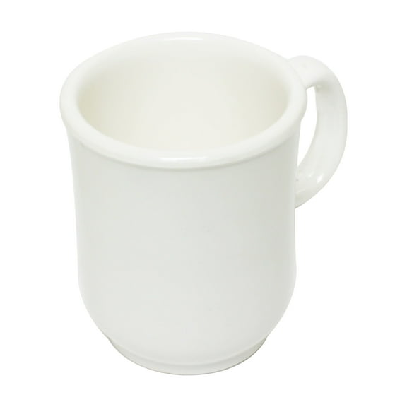 Excellante Milestone ivory melamine dinnerware collection 8 oz, 3" bulbous mug, comes in dozen