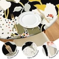 thumbnail image 4 of Fitted Round Tablecloth with Garden Style Floral Design, Elastic Edge for Secure Fit, Reusable Polyester Material, Fits 44-52 Inch Table, 4 of 7