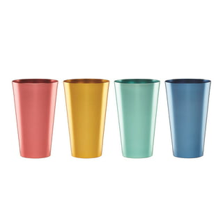 Large Vintage Insulated Tumblers Plastic Drinking Glasses Set of 6