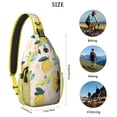 thumbnail image 2 of Lightweight Lemon Print Travel Sling Backpack with Fresh Bright Yellow Fruit Pattern, Multi-Functional Crossbody Bag for Outdoor Activities, 2 of 6