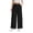 Black, variant on Womens Linen Wide Leg Pants Casual Zipper Front Summer Cropped Trousers Beach Vacation Dressy Pants with Pockets 2XL