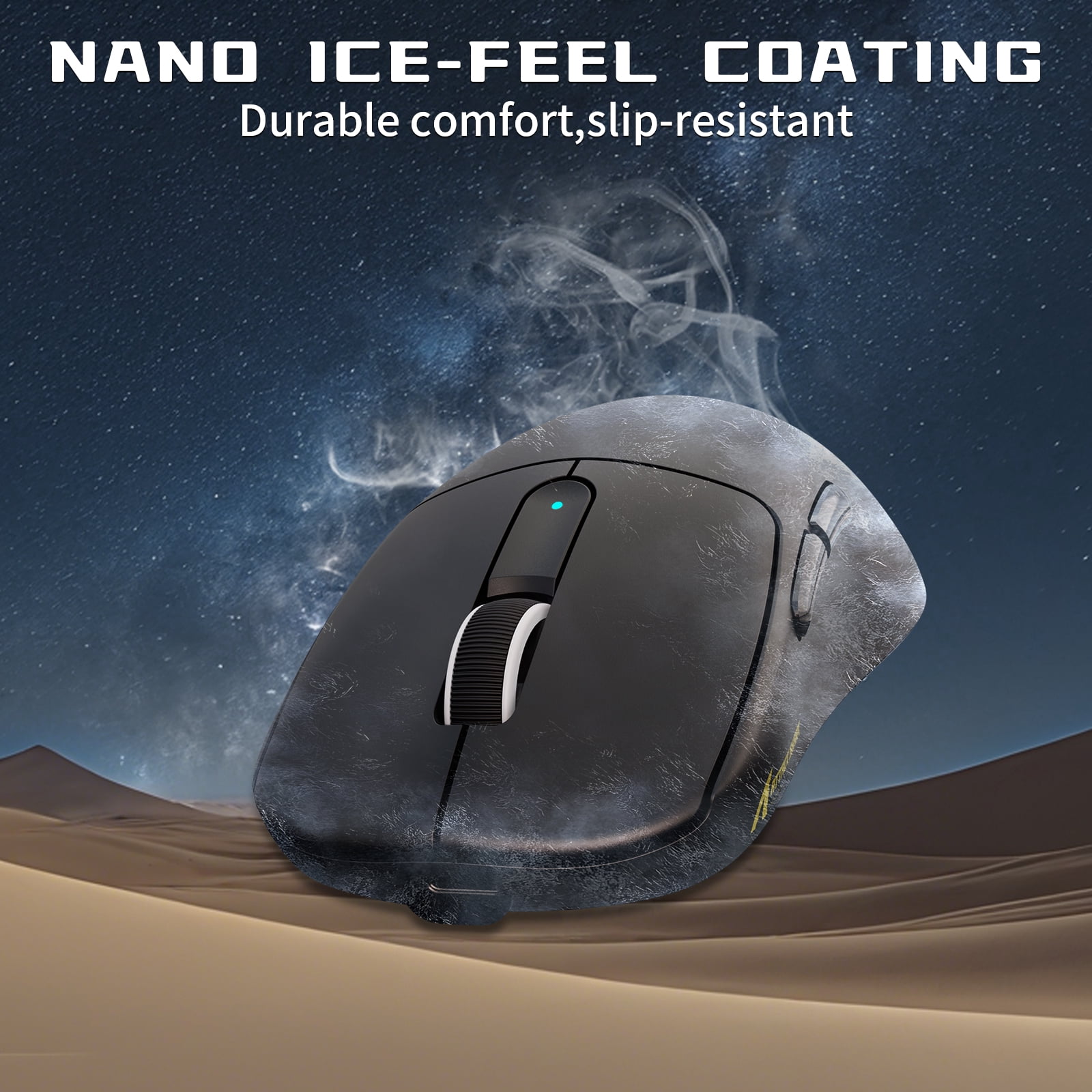 ATTACK SHARK V5 Wireless Gaming Mouse, Tri-Mode 2.4G/USB-C Wired/Bluetooth, PAW3950MAX Sensor, 42000 DPI, 55g Ultra-Lightweight Design, Nordic 52840 MCU, Black