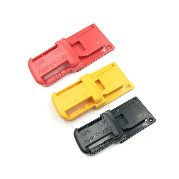 Yeacher Lithium-Ion Batteries Storage Bracket Mount Battery Clip and Electric Tool Base Holder-One Set Replacement for DeWalt 20V and Milwaukee 18V Battery and Tool