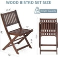 thumbnail image 4 of Mederlo 3-Piece Acacia Wood Bistro Set, Wooden Folding Patio Furniture for Garden Backyard Balcony Porch w/ 1 Coffee Table and 2 Foldable Chairs, 4 of 18