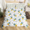 thumbnail image 5 of 2024 Pineapple Duvet Cover Tropical Palm Tree Leaves Bedding Set Microfiber Botanical Flower Comforter Cover Twin King For Teen, 5 of 7