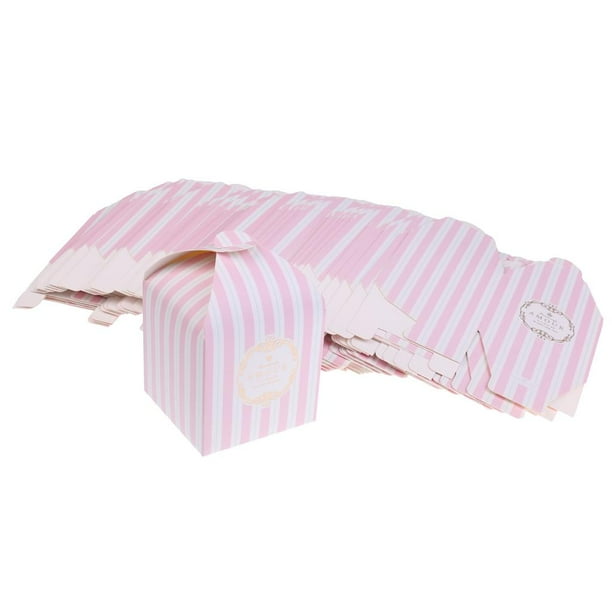 Caja del caramelo Bolso de la galleta del regalo del favor del banquete de boda de la caja del polo del caramelo de las rayas 50x Magideal Caja del caramelo