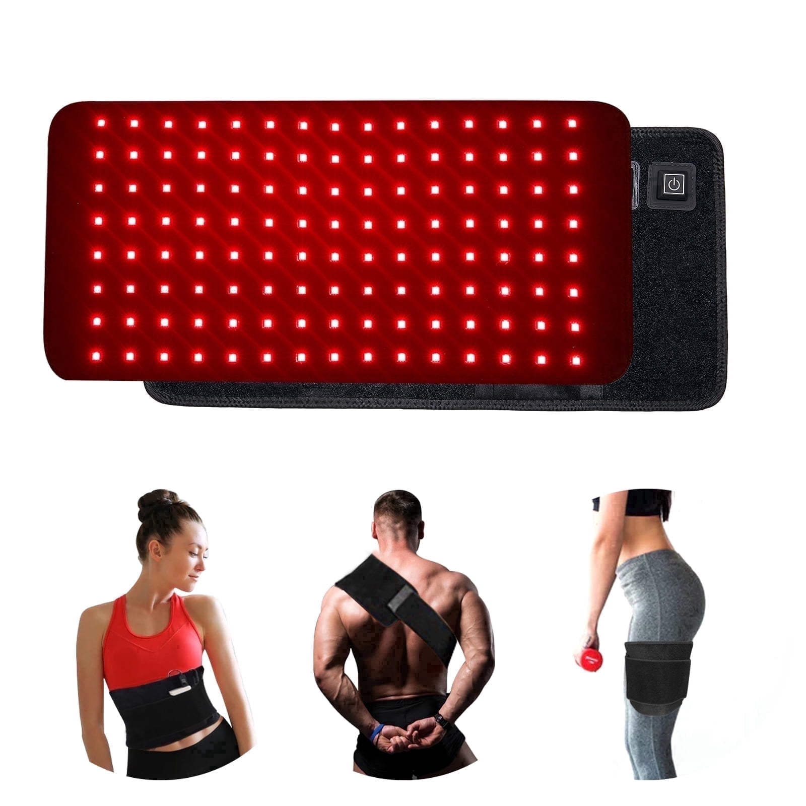 RebelDuck Red Light Pad, 15.75x7.87in, Flexible 660nm & 850nm LED Wrap with Adjustable Straps and Timer for at-Home Body Relaxation.