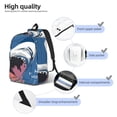 thumbnail image 4 of Honeii Great White Shark Print Canvas College Laptop Backpack, Durable Rucksack Travel Notebook Bag School Backpack Book Bag for Men Women-Small, 4 of 7