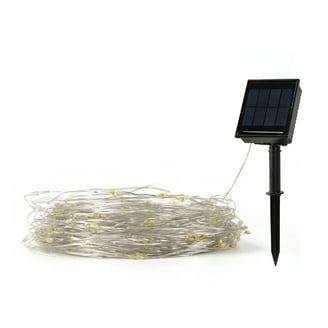 100 Solar LED Outdoor String Lights - 50 Ft, Auto On/Off, Warm White