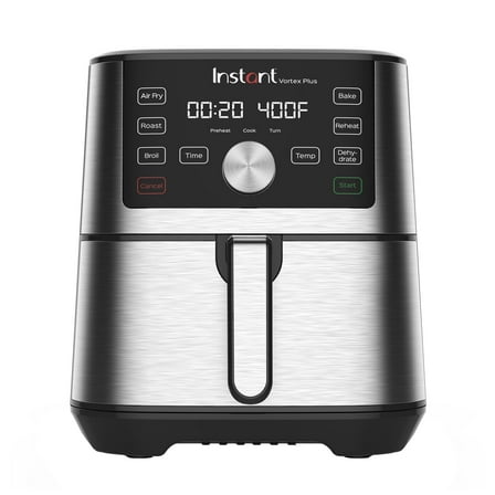 Instant Vortex Plus 6-Quart Air Fryer, Stainless Steel Single Basket