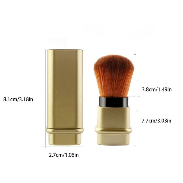 Pinceau de Maquillage Rétractable pour Femmes, Pinceaux à Fond de Teint Portables pour Filles, Pinceaux à Poudre Réutilisables, Fournitures de Beauté Argent
