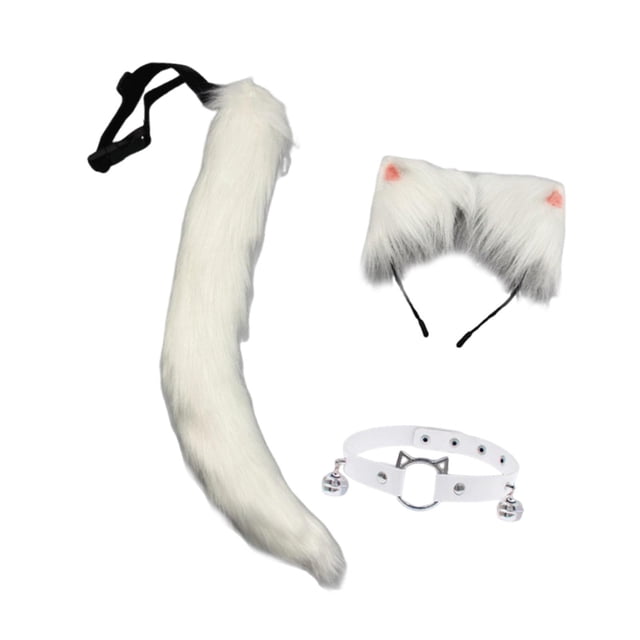 Conjunto de orejas y cola de , accesorios de disfraz para espectáculos de escenario, fiestas y disfraces. Estilo D