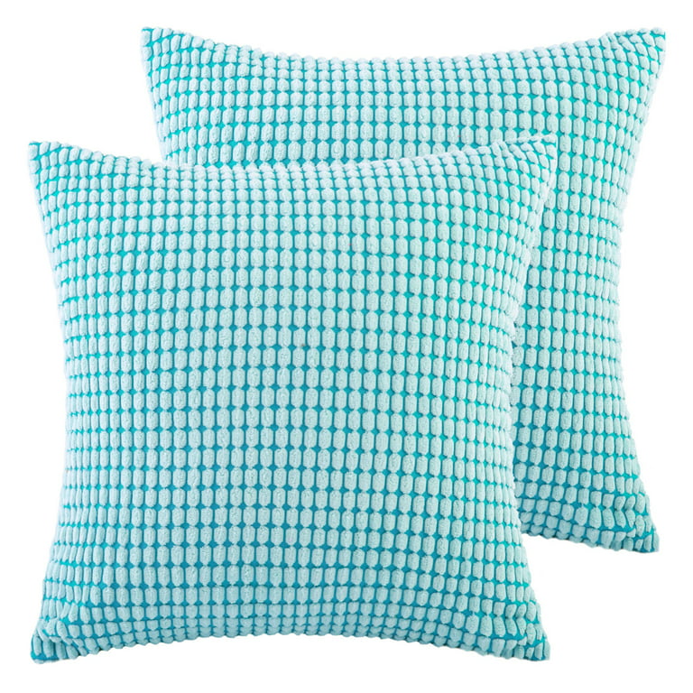 Soft Corduroy Corn Striped Velvet Series Decorative Throw Pillow, 18 x  18, Dark Gray, 2 Pack