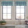 thumbnail image 3 of LALILO Kitchen Curtain Valance Ikat Tie Dye With Stripes Rod Pocket Window Curtain 52"x 18" Set of 2, 3 of 5