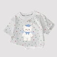 thumbnail image 6 of ITSAME Cotton T-Shirt for Girls Cartoon Print Crewneck Short Sleeve Summer Loose Casual Tops White Size 5-6, 6 of 6
