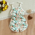 thumbnail image 2 of Gibobby Mono Bombachos sin mangas para niñas pequeñas con estampado floral, ropa de mono con tirantes(Verde， 18-24 Meses), 2 of 5