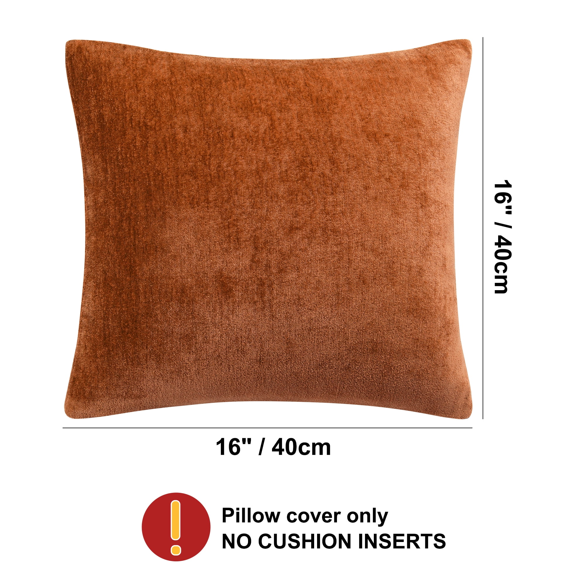 Unique Bargains Set of 2 Soft Water Repellent Throw Pillow Covers Burnt Orange 16x16 Inch (NO PILLOW INSERTS)