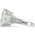 thumbnail image 2 of Sterling Silver Cheryl M Rhodium-Plated Fancy 3 Stone Cz Ring (Size 6) Made In China qcm1492-6, 2 of 5
