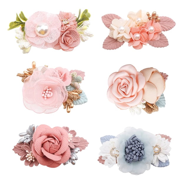 Pinzas para el pelo BFNAAGirl con forma de flor de cocodrilo, juego de 6 piezas