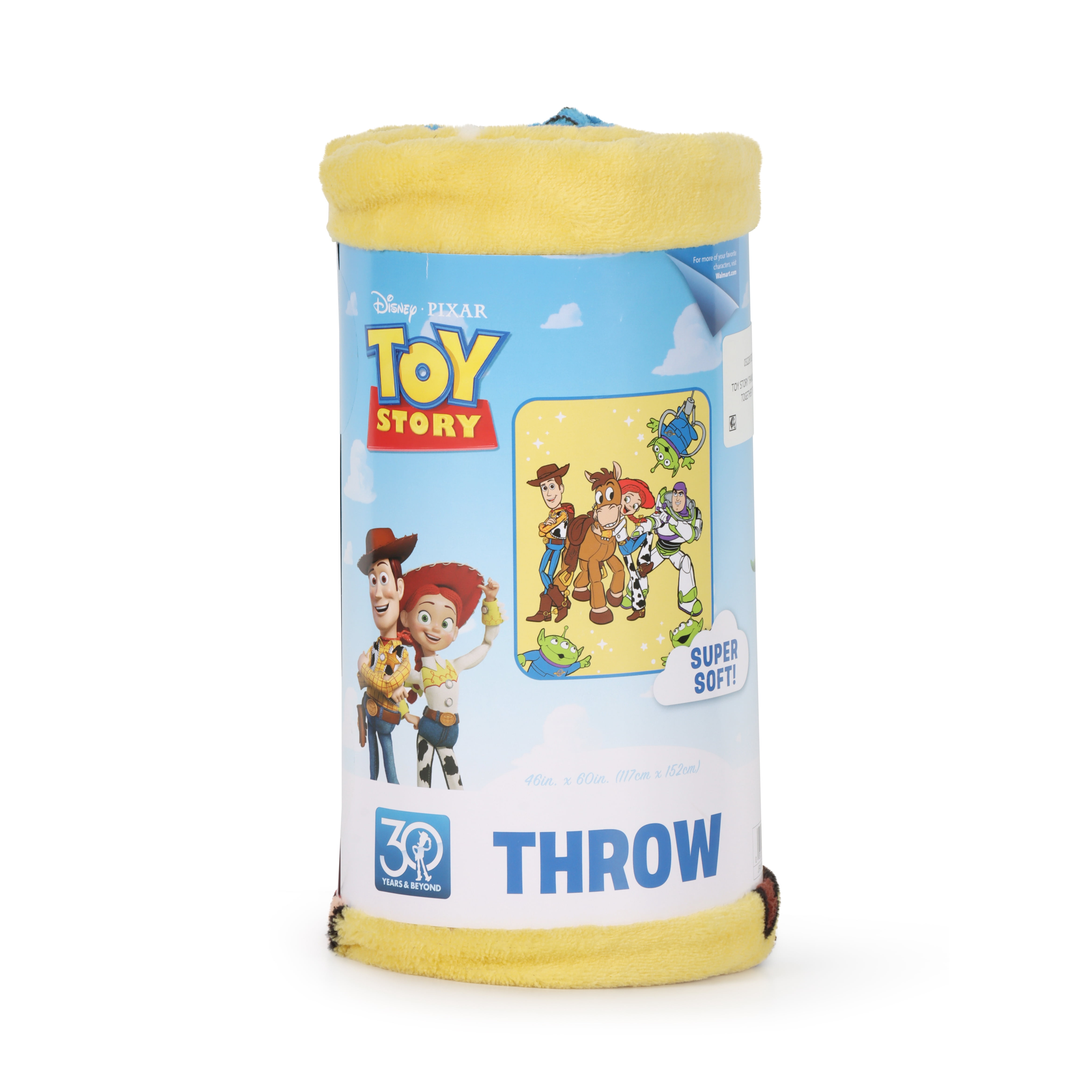 Toy Story Space Kids Throw Blanket, Soft Coral Fleece, Yellow, Disney, 46" x 60"
