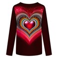 thumbnail image 5 of Blusa informal de manga larga con cuello redondo y estampado de amor para mujer Fridja  hkj2745, 5 of 5