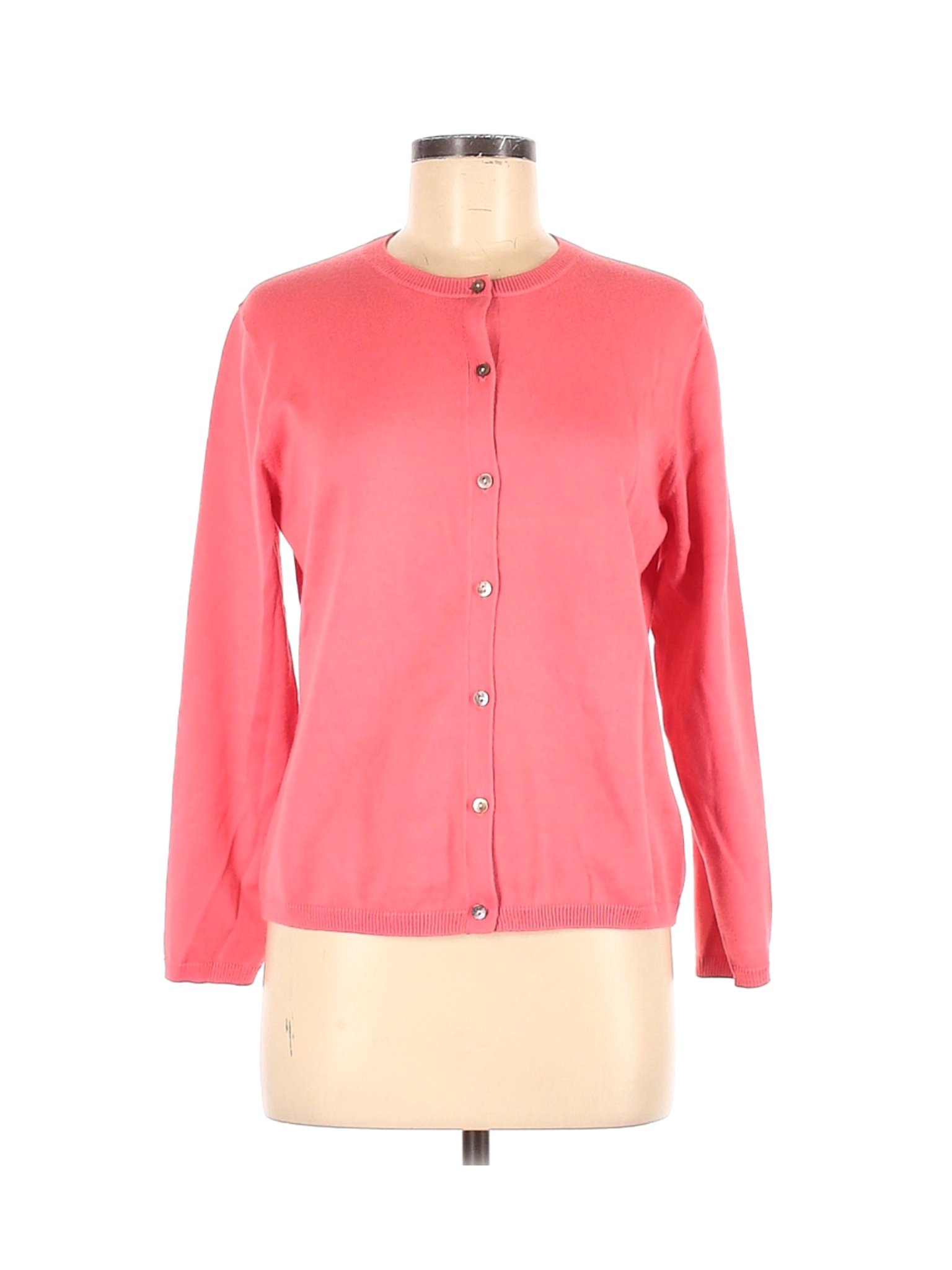 lands end red cardigan