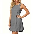 thumbnail image 6 of Atogsazn Women's Summer Striped Mini Dress Casual Dressy Crew Neck Sleeveless Dresses Flowy Loose Sundress Black S Fashion, 6 of 8