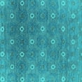 thumbnail image 1 of Ahgly Company Machine Washable Indoor Square Oriental Turquoise Blue Industrial Area Rugs, 5' Square, 1 of 4