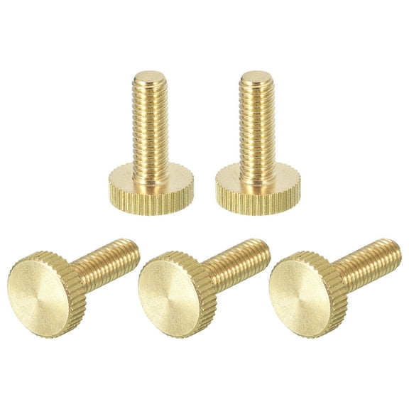 Knurled Thumb Screws, M6x20mm Flat Brass Bolts Grip Knobs Fasteners for Home, Electronic, Machine 5Pack