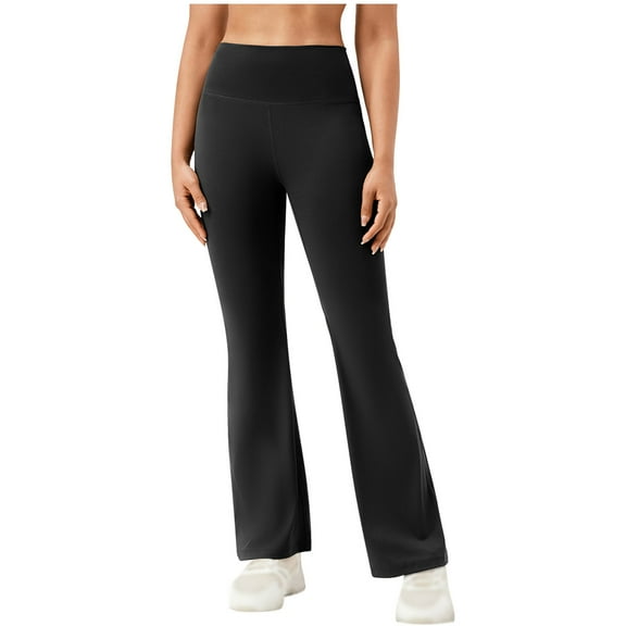 Hueook Stretch Wide Leg Yoga Pants for Women Spring Summer Fashion Casual Solid Color Sports Yoga Outwear High Waist Long Pants for Women Black 2X