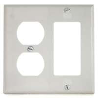 Cooper Wiring 2-Gang Duplex Receptacle & Rocker Plate - White PJ826W