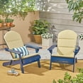 thumbnail image 2 of Ocean Outdoor Acacia Wood Folding Adirondack Chairs with Cushions, Set of 2, Navy Blue and Khaki, 2 of 20