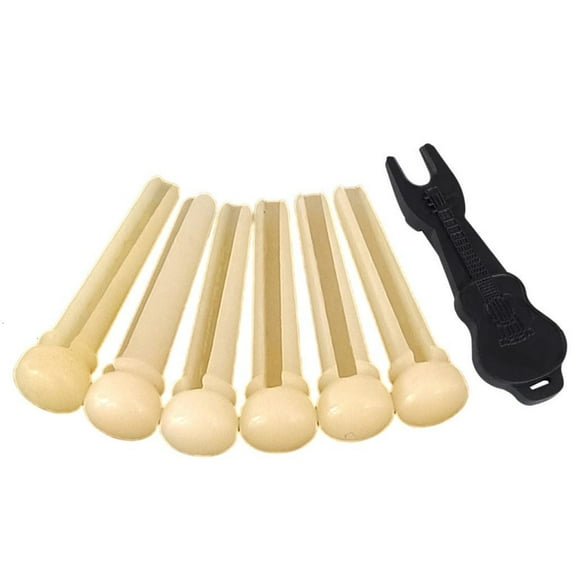 Necvior Elegant Bone Guitar Bridge Pins Set Bone Bridge Pins String Instrument Accessory