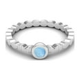 thumbnail image 2 of 925 Sterling Silver 3mm Round Larimar Stackable Women Valentines Day Gifts Ring, 2 of 4