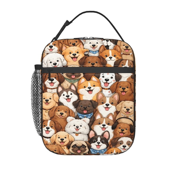 Dogs Lunch Bag Reusable Thermal Lunch Tote with Handle for Women and Men