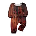 thumbnail image 2 of Family Matching Halloween Pajamas Set - 2 piece "I'm OKAY" Print Short Sleeved Top Pants Sleepwear Loungewear Set, Matching Halloween Pjs for Family Halloween Nights for 6 Months Pjs, 2 of 5