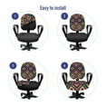 thumbnail image 4 of Abstract Office Chair Slipcover, Geometric Illustration Along Colorful Concentric Wavy Squares on Blue Background, Protective Stretch Decorative Fabric Cover, Standard Size, Multicolor, by Ambesonne, 4 of 5