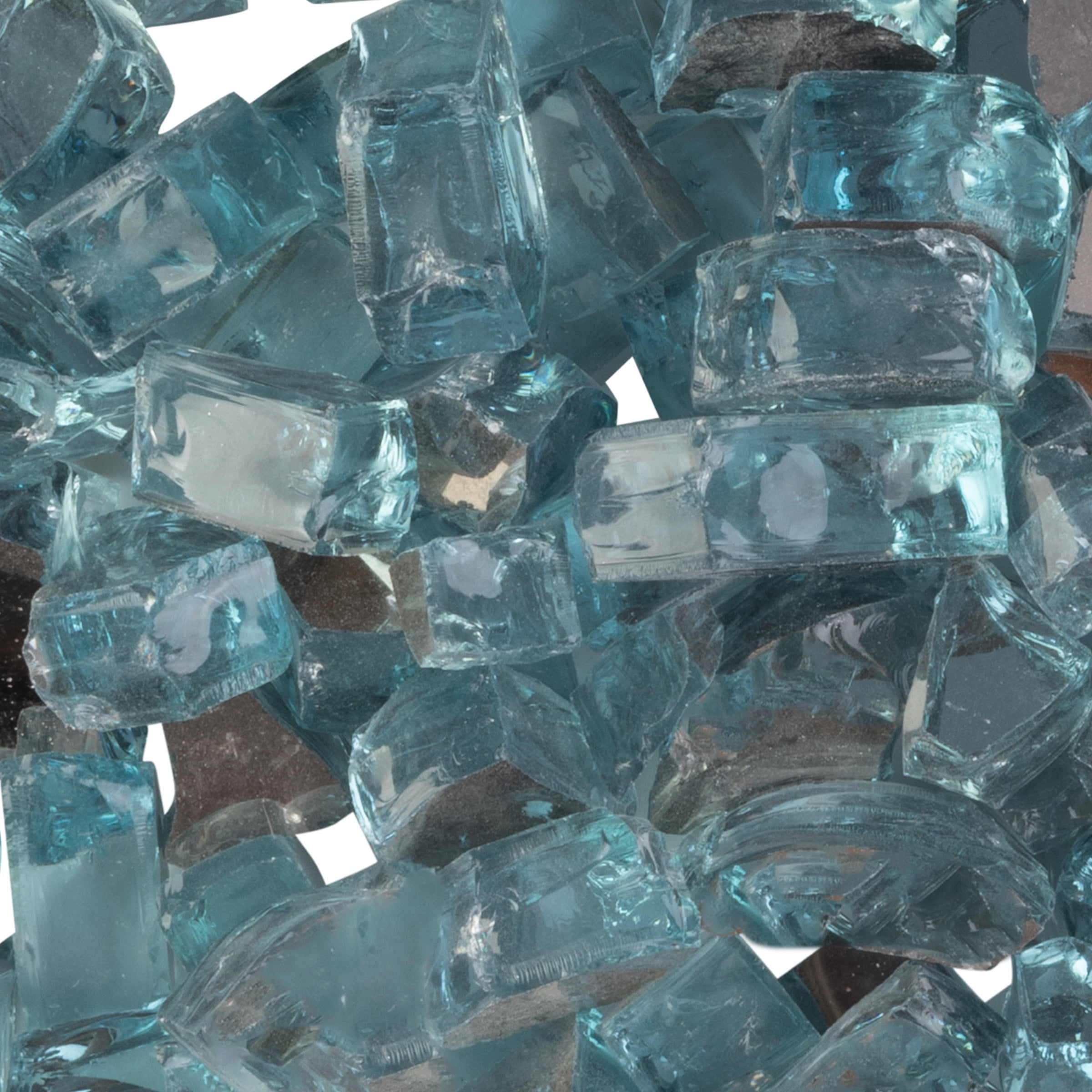Pure Garden 10lbs Fire Pit Glass - 1/2-Inch Glass Rocks, Aqua Blue