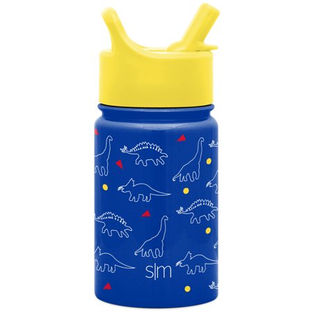 Simple Modern 10oz. Summit Kids Water Bottle Thermos with Straw Lid - Dishwasher Safe Vacuum Insulated Double Wall Tumbler Travel Cup 18/8 Stainless Steel -Dinosaurs