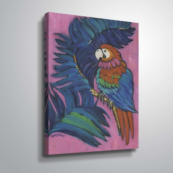 ArtWall Hot Tropical Parrot, Gallery Wrapped Canvas by Holly Wojahn
