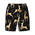 thumbnail image 4 of Lsque Mens Swim Trunks Christmas Gold Deers Pattern - Bathing Suit Compression Liner - Beach Swim Shorts Swimwear - (S-3XL) - Stretch Quick Dry -XX-Large, 4 of 9