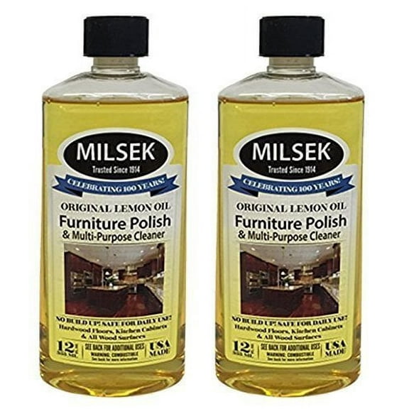 Milsek 12 Ounce Lemon Furniture Polish and Cleaner - 2 Pack