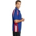 thumbnail image 3 of Sport Tek Adult Male Men Color Blocked Polo Tr Roy/Red/Wht 3X-Large, 3 of 6