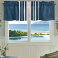 thumbnail image 6 of Navy Blue Beige Striped Kitchen Valances for Windows, Modern Farmhouse Retro Lines Bathroom Window Valances 42x12 Inch Rod Pocket Window Treatments Valance Curtains for Living Room Bedroom Decor, 6 of 9