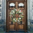 thumbnail image 5 of Harpi Spring Wreaths for Front Door Clearance, Greenery Summer Wreath, Wreath Heliosphere Living Room Decoration Door Hanging Imitation Maple Leaf Foam Berry Wreath, 5 of 6